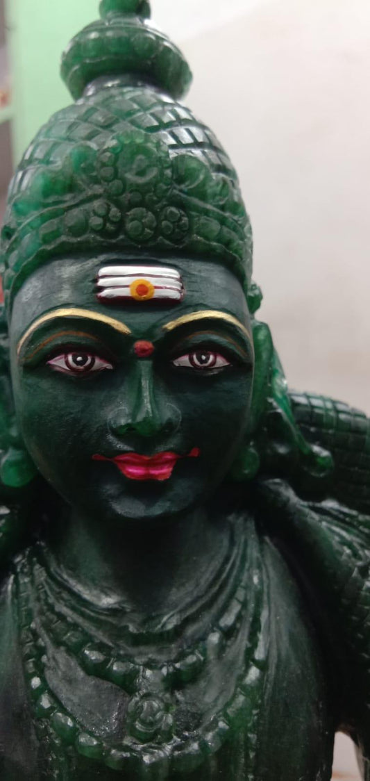 The Divine Craft: Step-by-Step Process of Lord Kartikeya Gemstone Carving - ART AKASHA STUDIO