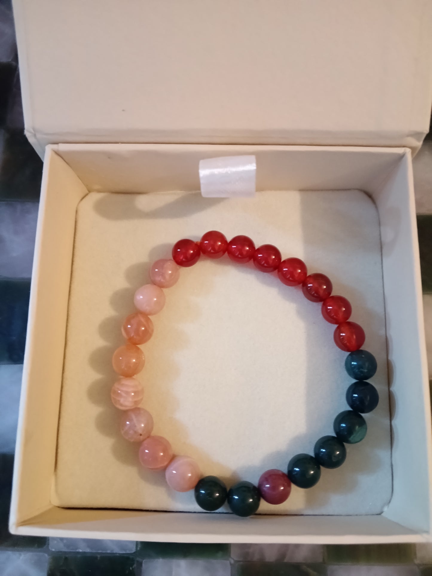 PCOS / PCOD Healing Bracelet – Peach Moonstone, Carnelian & Bloodstone | Hormonal Balance & Relaxation - ART AKASHA STUDIO