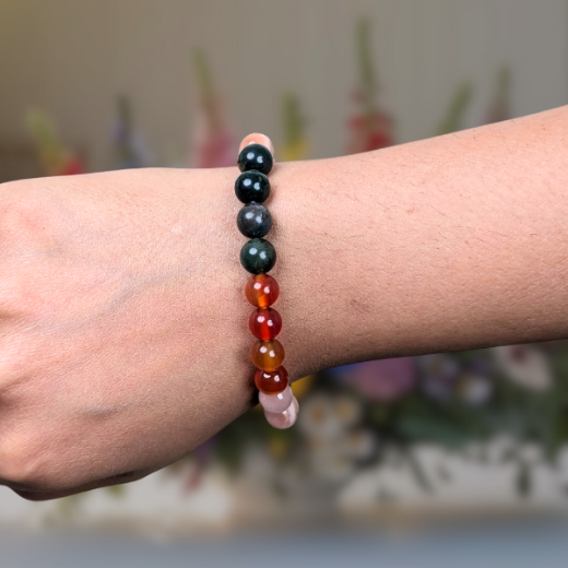 PCOS / PCOD Healing Bracelet – Peach Moonstone, Carnelian & Bloodstone | Hormonal Balance & Relaxation - ART AKASHA STUDIO