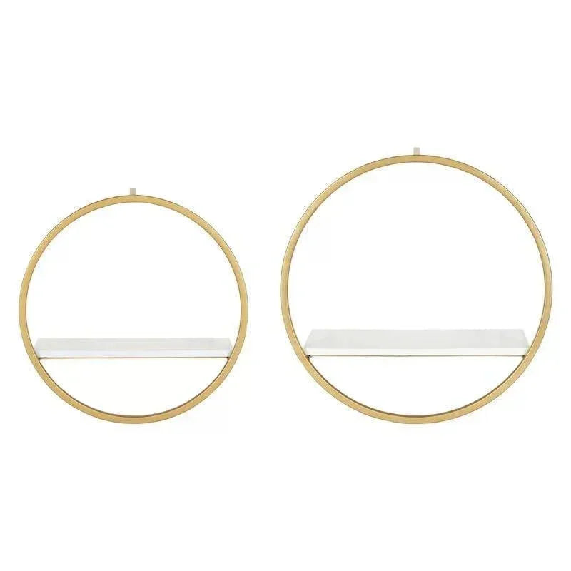 2 Piece Circle Metal Accent Shelf - ART AKASHA STUDIO