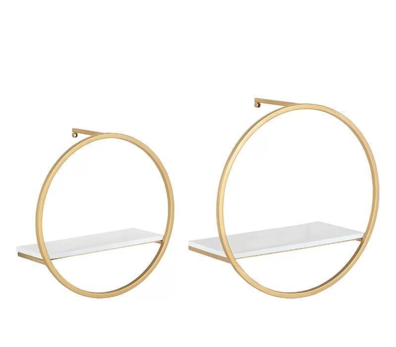 2 Piece Circle Metal Accent Shelf - ART AKASHA STUDIO