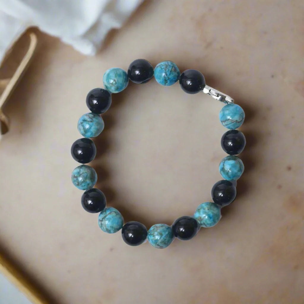 Bloodstone & African Turquoise Combo Bracelet – Sahaj Hast | Strength & Transformation - ART AKASHA STUDIO