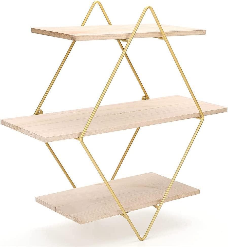 "Retro Charm 3-Tier Wall Shelf – Rustic Elegance Meets Modern Storage" (floating shelf) - ART AKASHA STUDIO