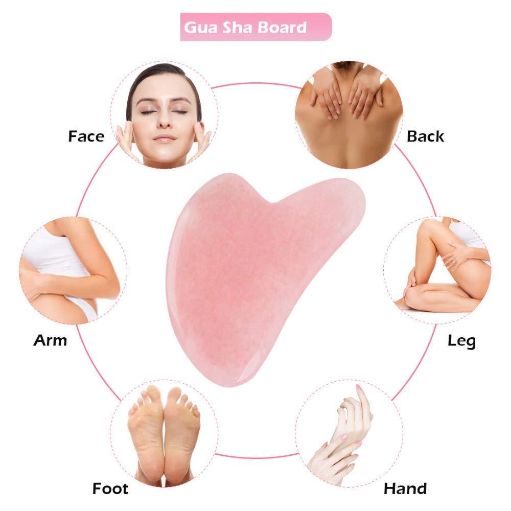 Sahaj Hast Pink Jade Gua Sha Massage Tool – 2-Piece Set for Face, Neck & Body - ART AKASHA STUDIO