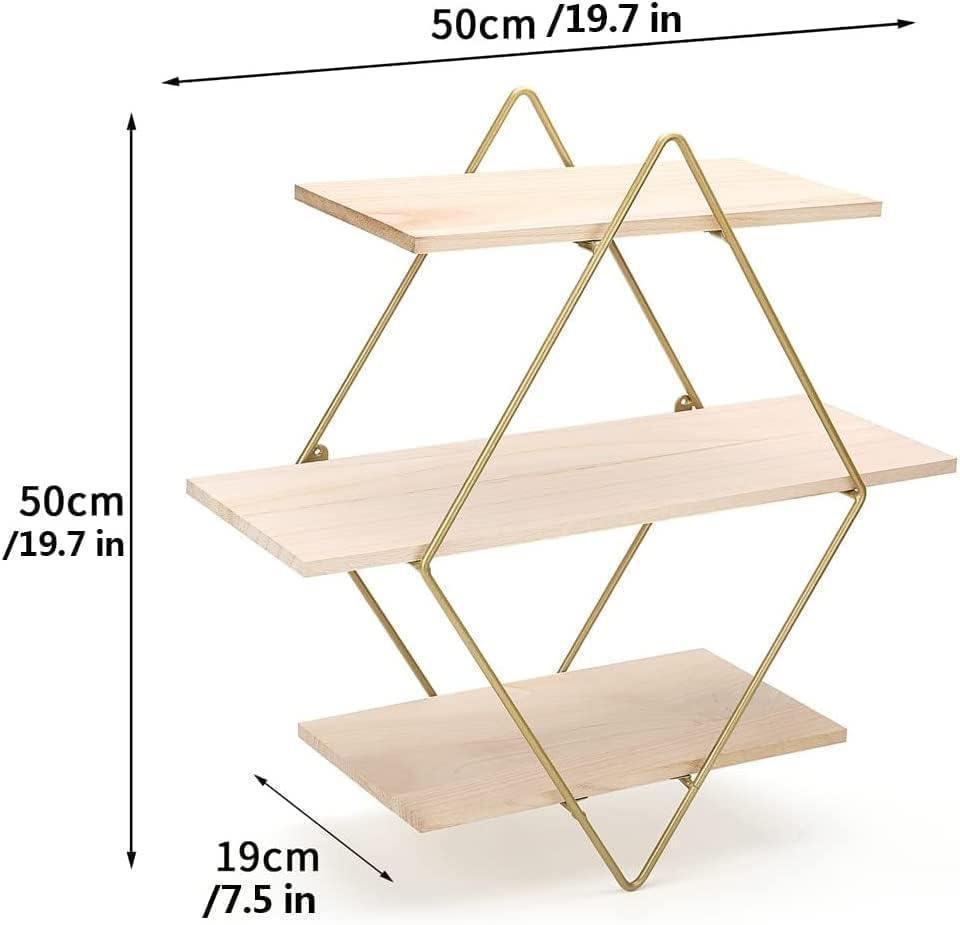 "Retro Charm 3-Tier Wall Shelf – Rustic Elegance Meets Modern Storage" (floating shelf) - ART AKASHA STUDIO