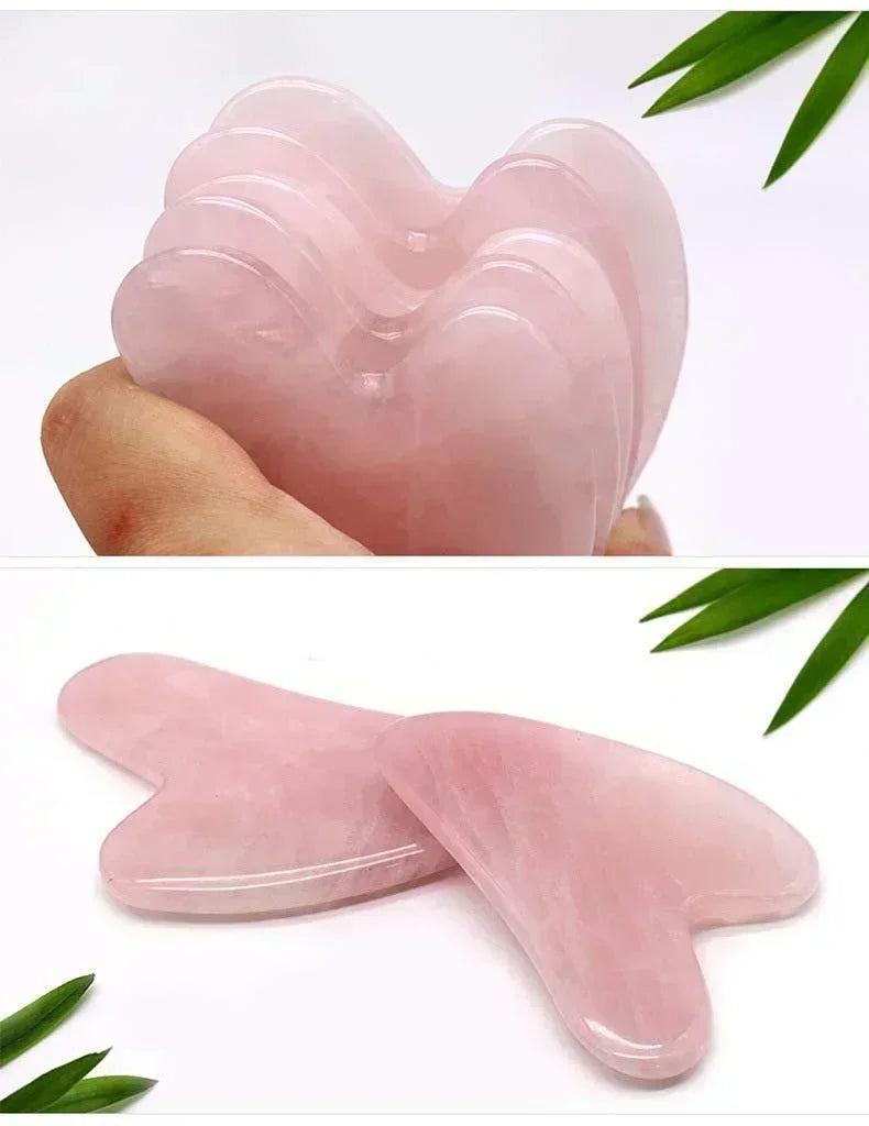 Rose Quartz Guasha Tool for Facial Microcirculation/Removes Toxins/Prevents Wrinkles/Boost Radiance of Complexion - ART AKASHA STUDIO