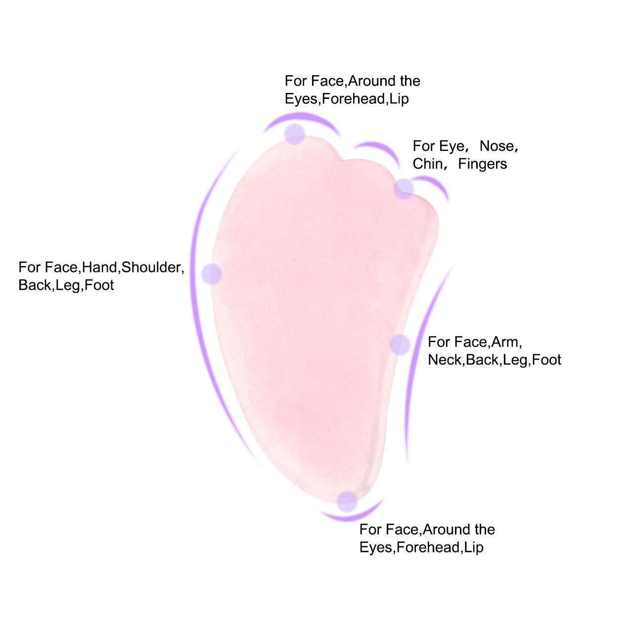Sahaj Hast Rose Quartz Gua Sha Scraping Massage Tool - ART AKASHA STUDIO