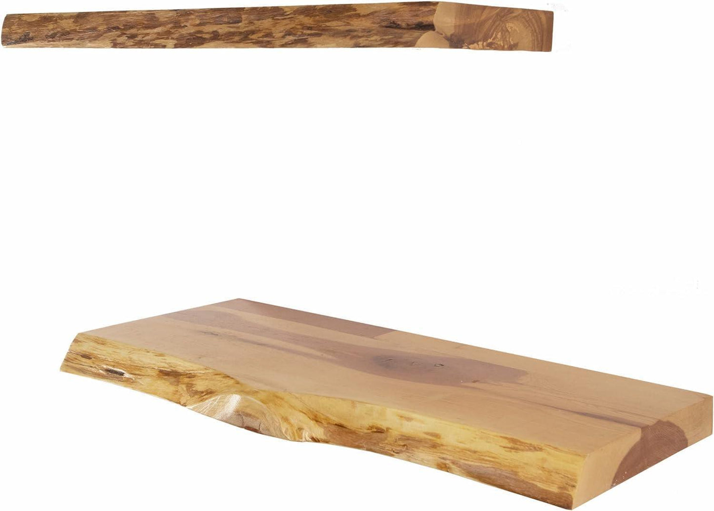 SahajHast Rustic Wood Floating Shelves – Set of 2 (24 Inches) | Solid Acacia Wood | Hidden Steel Brackets | Wall-Mounted Storage & Décor - ART AKASHA STUDIO