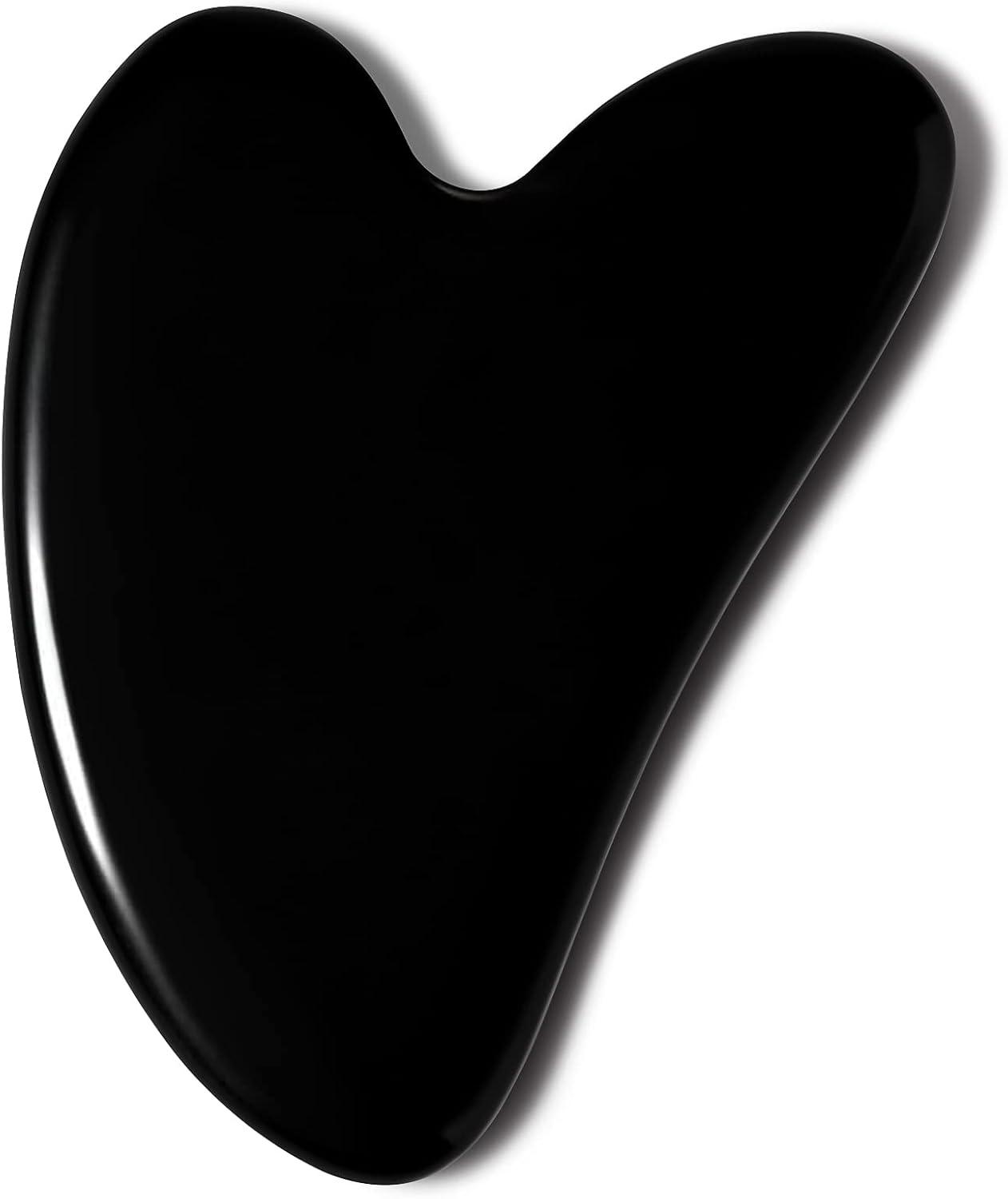 Sahaj Hast Black Gua Sha Facial Tool – Premium Jade Stone for Skincare & Relaxation - ART AKASHA STUDIO