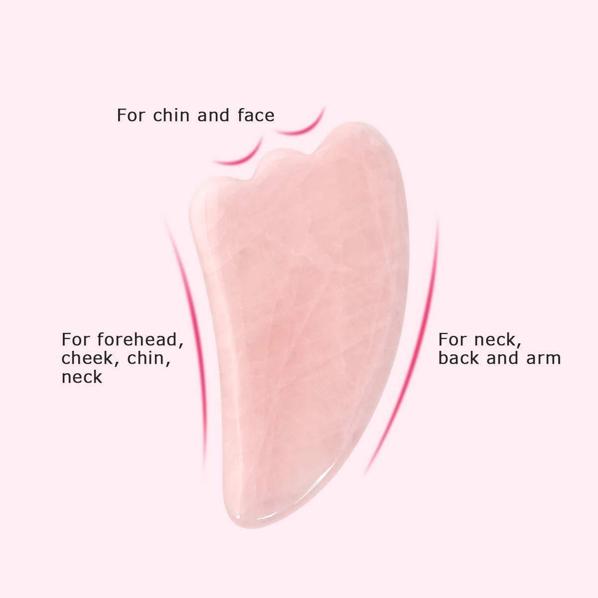 Sahaj Hast Rose Quartz Gua Sha Scraping Massage Tool - ART AKASHA STUDIO