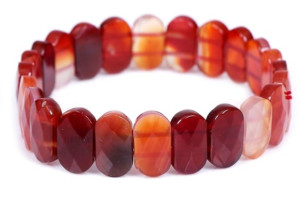 Sahaj Hast Red Agate Faceted Bracelet – Healing Gemstone Jewelry - ART AKASHA STUDIO