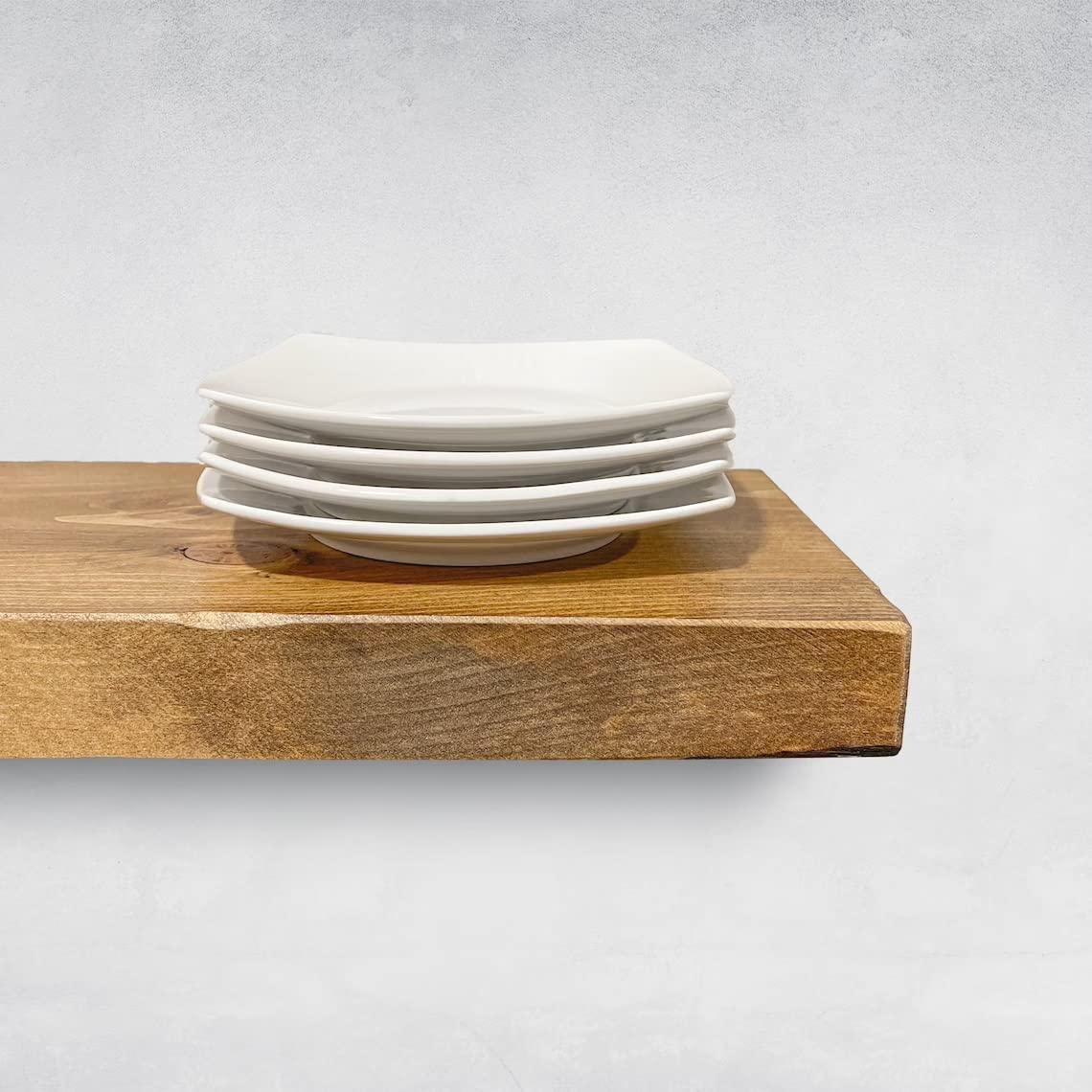 "Handcrafted Rustic Wood Floating Shelves – Set of 2, 24" x 6" | Authentic Indian Craftsmanship with Canadian Wood" - ART AKASHA STUDIO