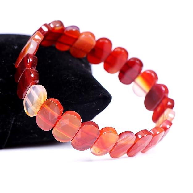 Sahaj Hast Red Agate Faceted Bracelet – Healing Gemstone Jewelry - ART AKASHA STUDIO
