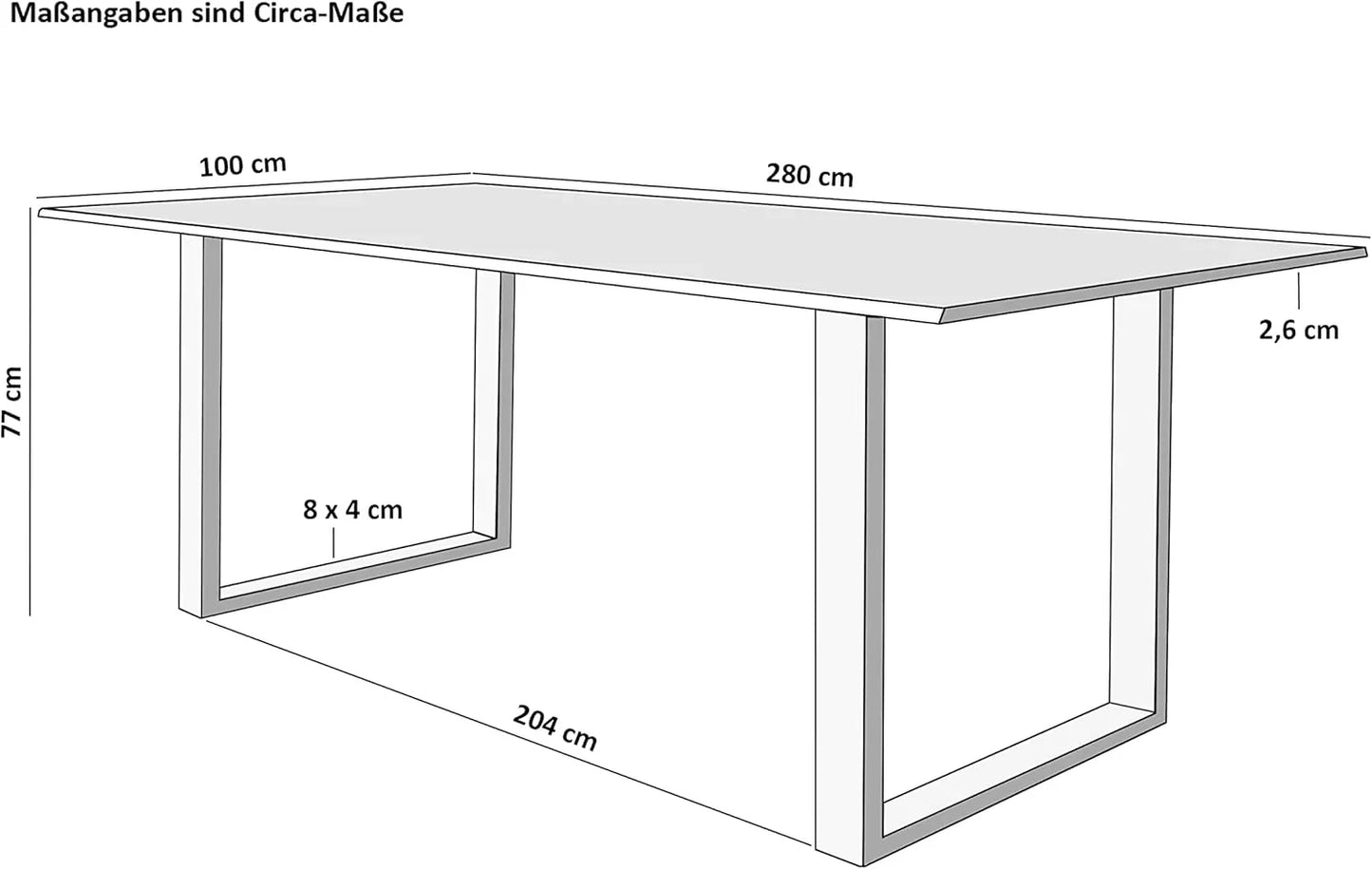 Sahajhast Solid Acacia Wood Dining Table with Real Wane Edge and Metal Legs – Natural Finish - ART AKASHA STUDIO