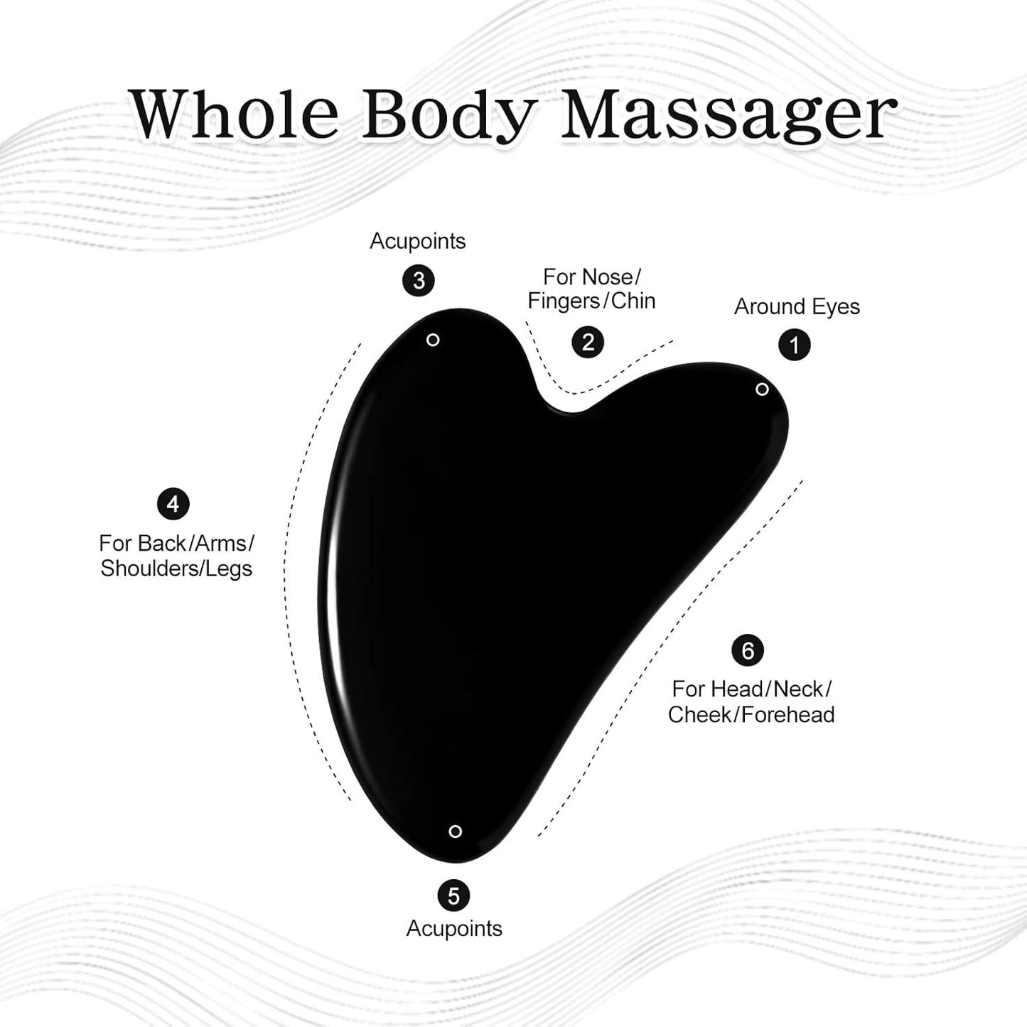 Sahaj Hast Black Gua Sha Facial Tool – Premium Jade Stone for Skincare & Relaxation - ART AKASHA STUDIO