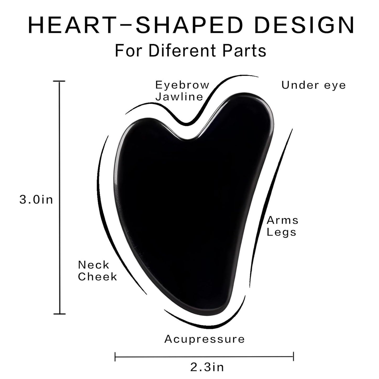 Sahaj Hast Black Gua Sha Facial Tool – Premium Jade Stone for Skincare & Relaxation - ART AKASHA STUDIO
