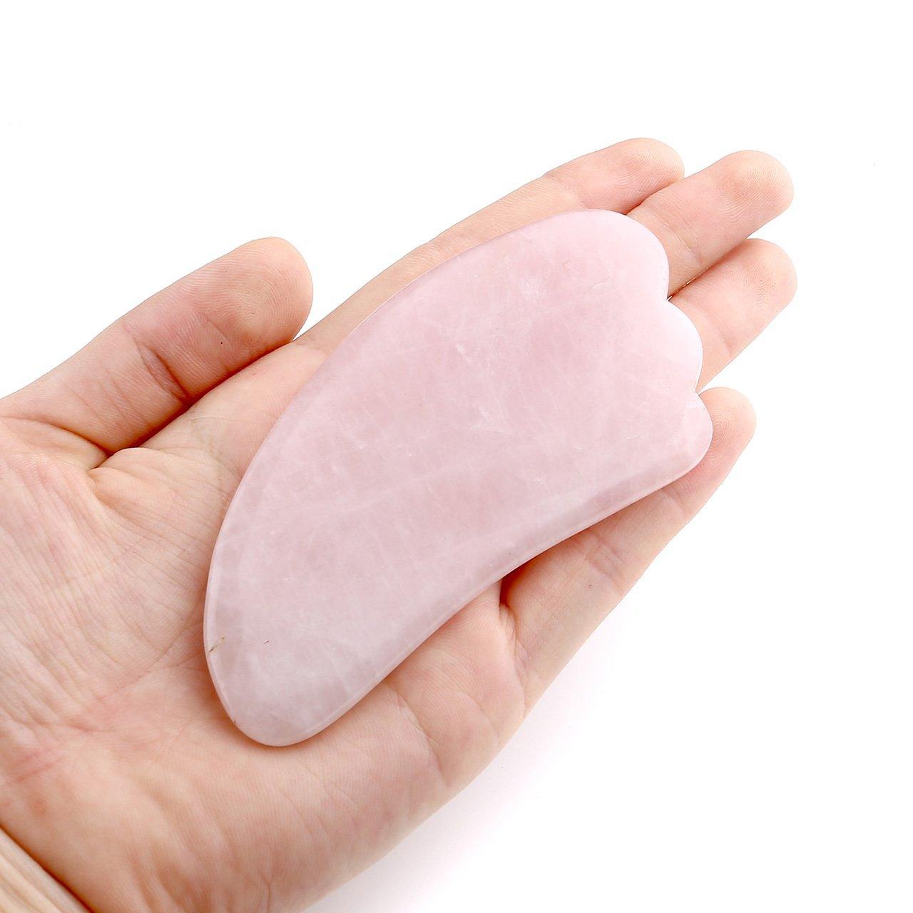 Sahaj Hast Rose Quartz Gua Sha Scraping Massage Tool - ART AKASHA STUDIO