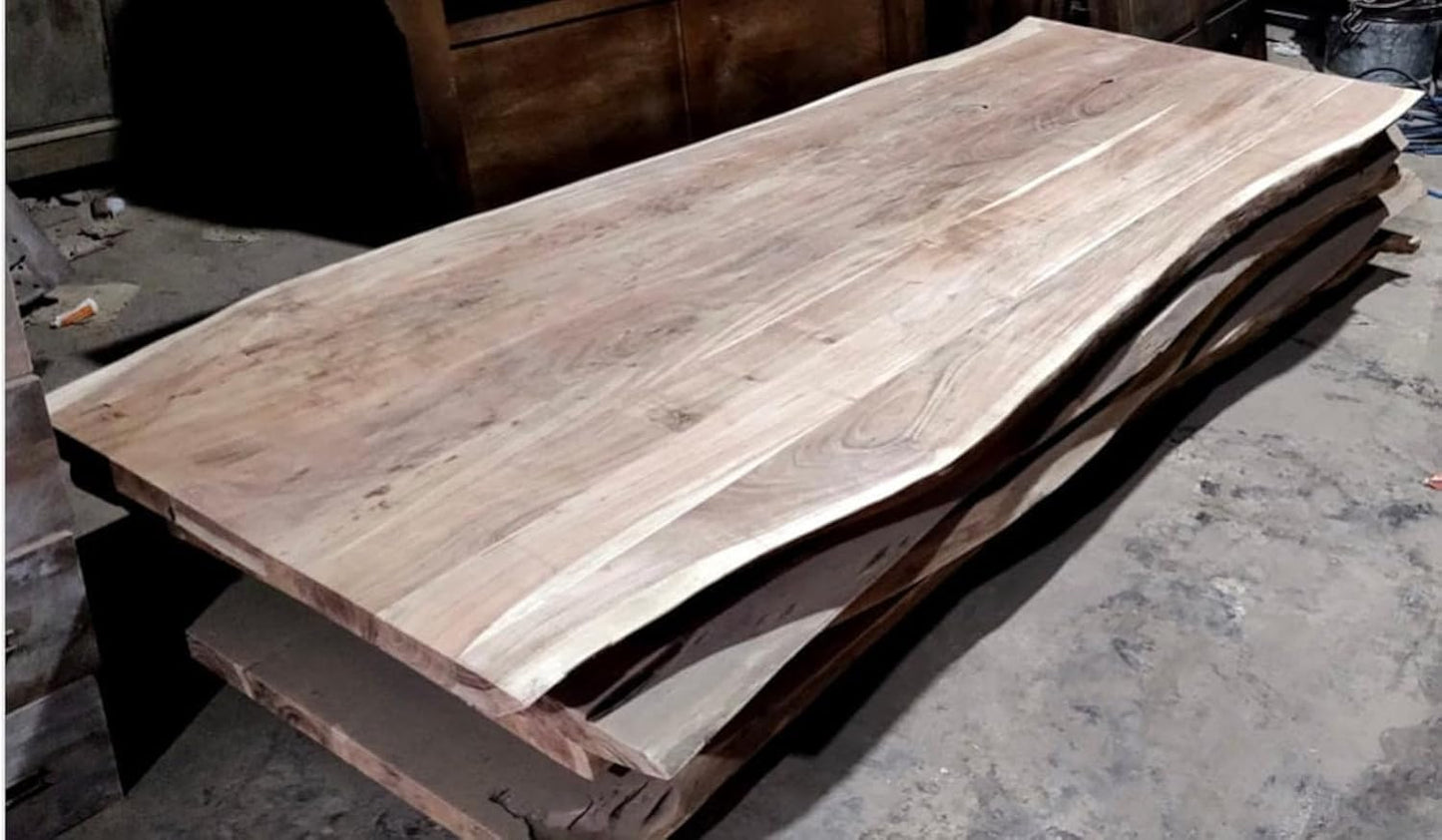 Sahaj Hast Live Edge Tabletop – Solid Walnut Wood Slab | Rustic Natural Kitchen Tabletop | Handmade Custom Furniture | Modern Farmhouse Style - ART AKASHA STUDIO