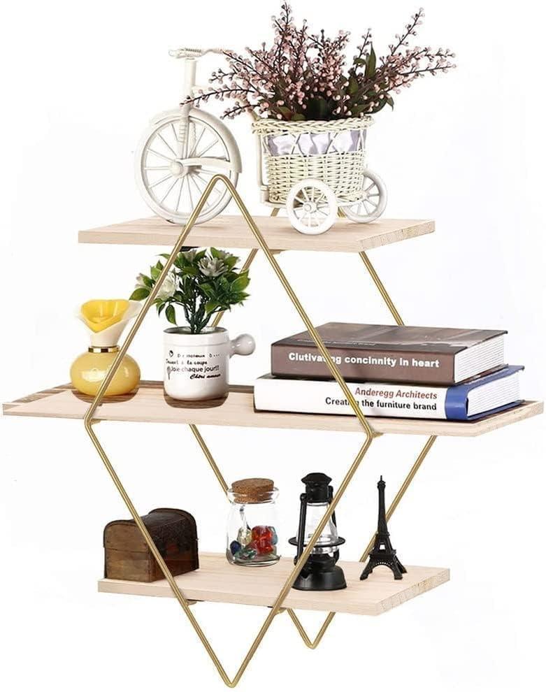 "Retro Charm 3-Tier Wall Shelf – Rustic Elegance Meets Modern Storage" (floating shelf) - ART AKASHA STUDIO