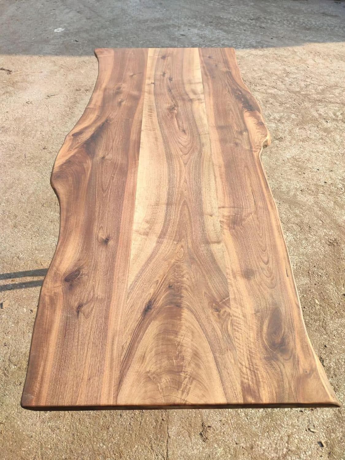 Sahaj Hast Live Edge Tabletop – Solid Walnut Wood Slab | Rustic Natural Kitchen Tabletop | Handmade Custom Furniture | Modern Farmhouse Style - ART AKASHA STUDIO