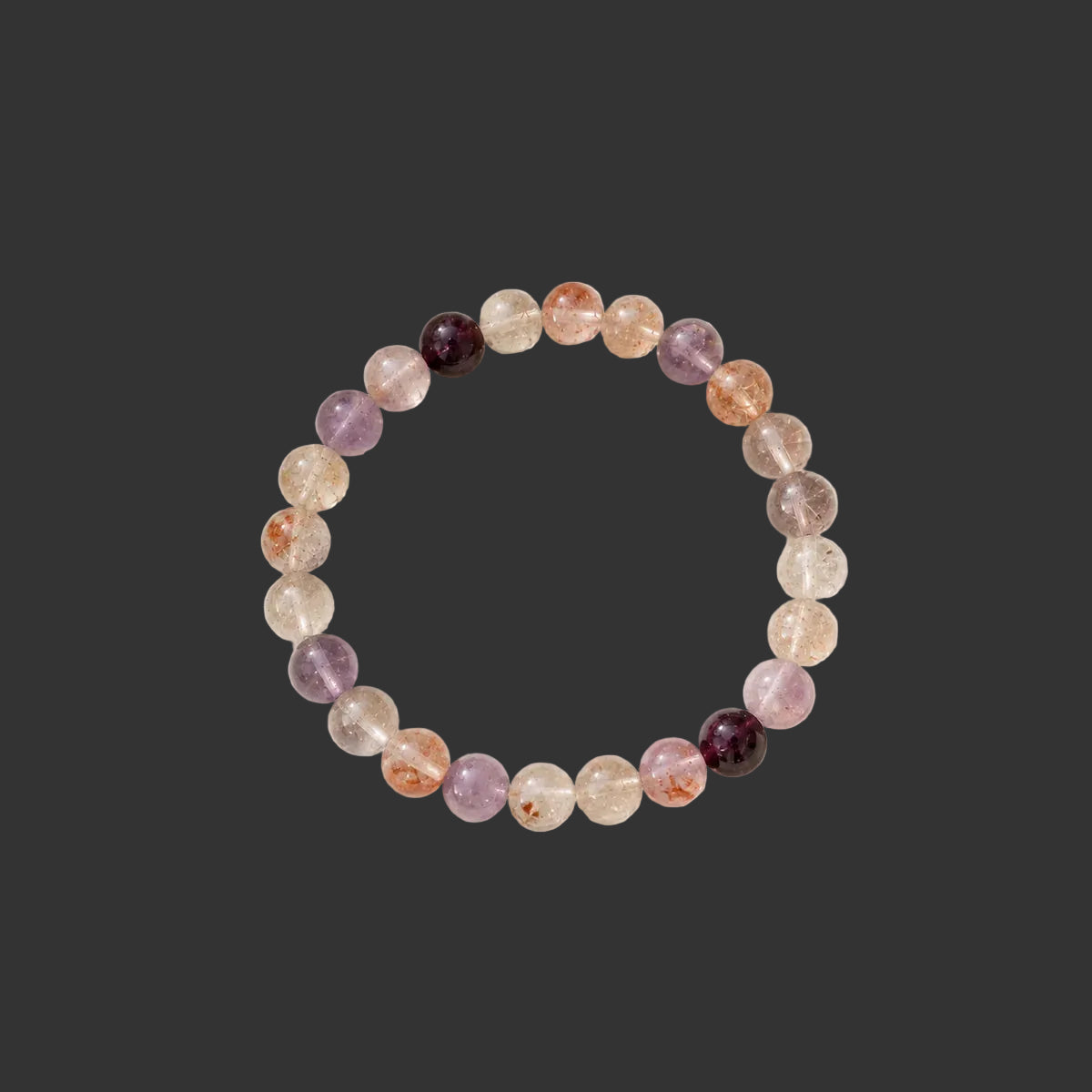 Natural Super Seven Bracelet | Certified 8mm Gemstone Bracelet for Men & Women | Spiritual Growth, Protection & Positive Energy
