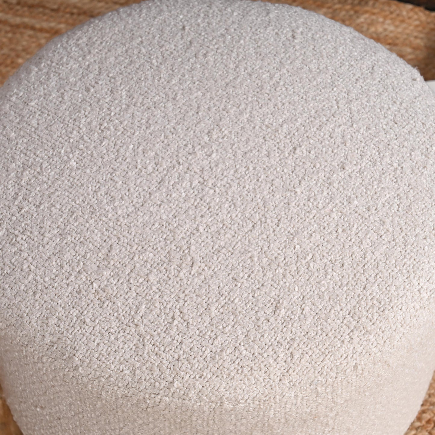 Modern Minimalist Round Ottoman - ART AKASHA STUDIO