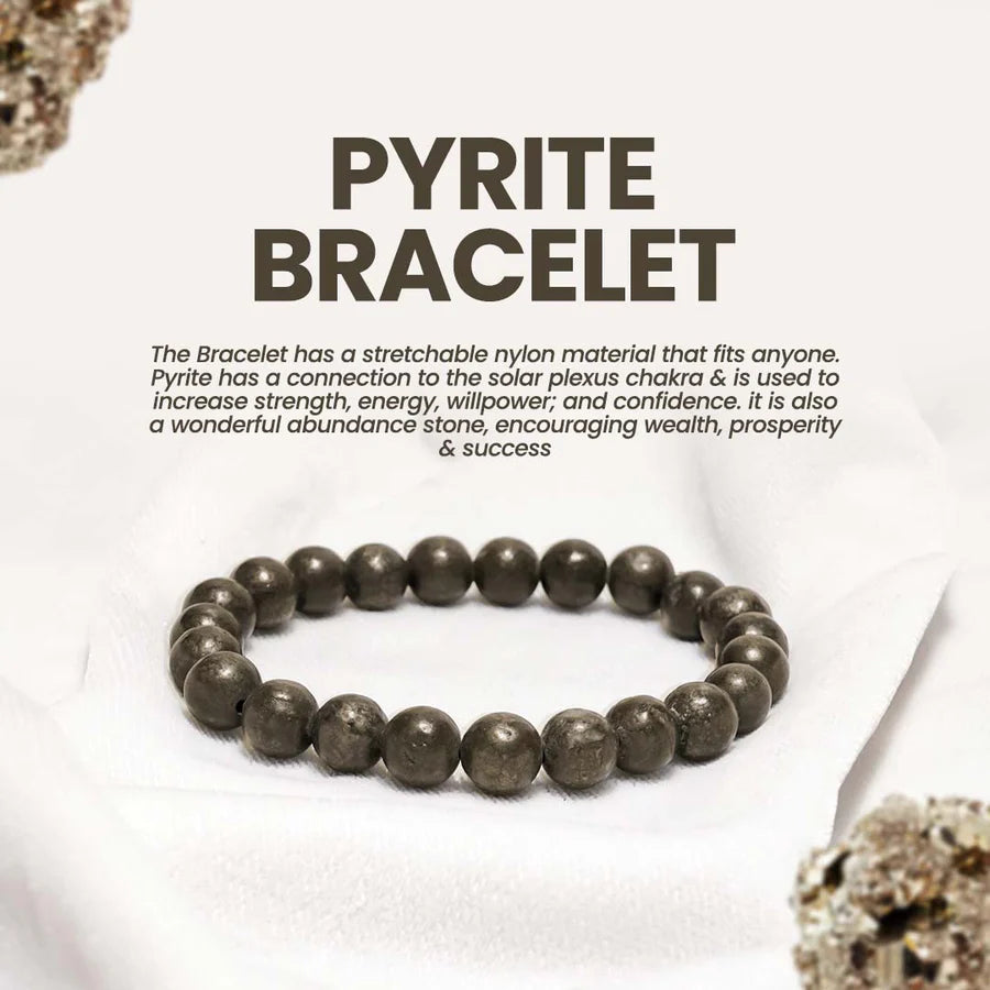 Pyrite Gemstone Bracelet – Handmade Protection & Abundance Stone - ART AKASHA STUDIO
