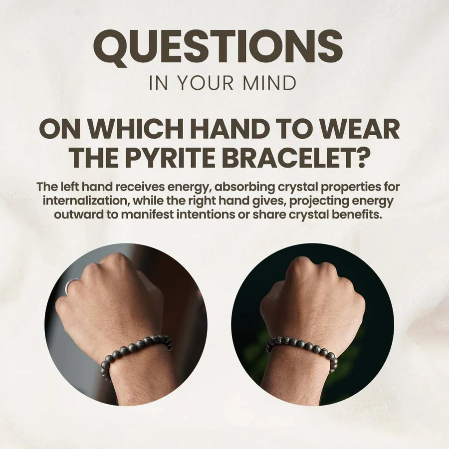 Pyrite Gemstone Bracelet – Handmade Protection & Abundance Stone - ART AKASHA STUDIO