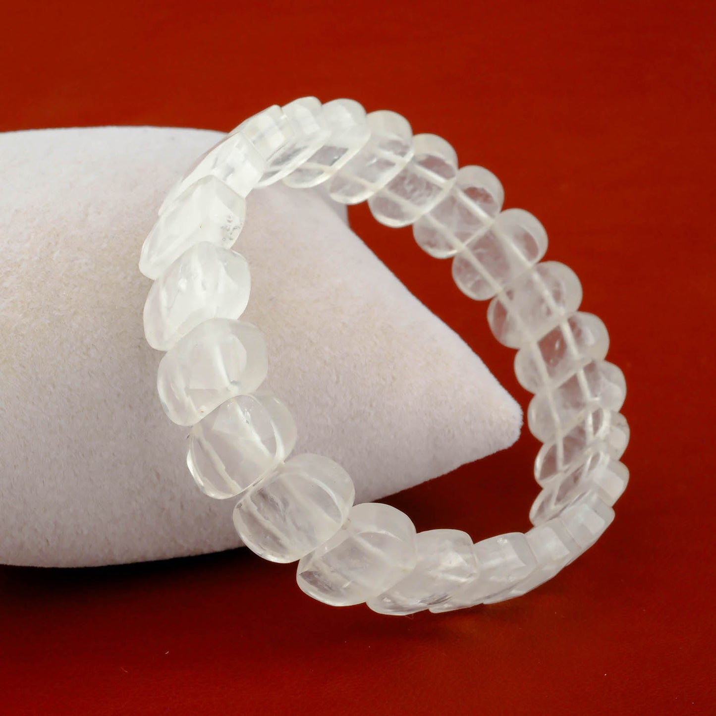 Sahaj Hast Clear Quartz Faceted Oval Bracelet – Healing Gemstone Jewelry - ART AKASHA STUDIO