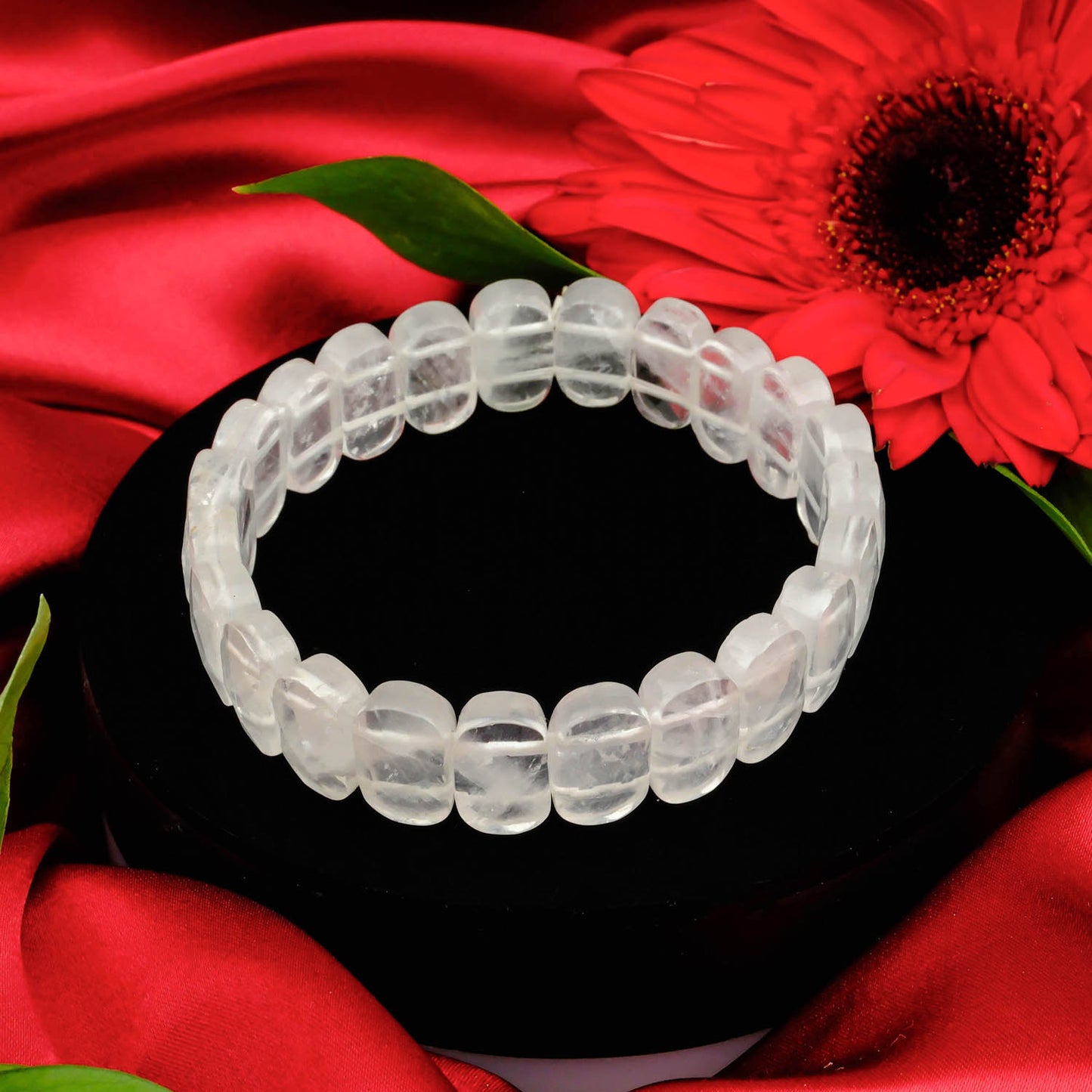 Sahaj Hast Clear Quartz Faceted Oval Bracelet – Healing Gemstone Jewelry - ART AKASHA STUDIO