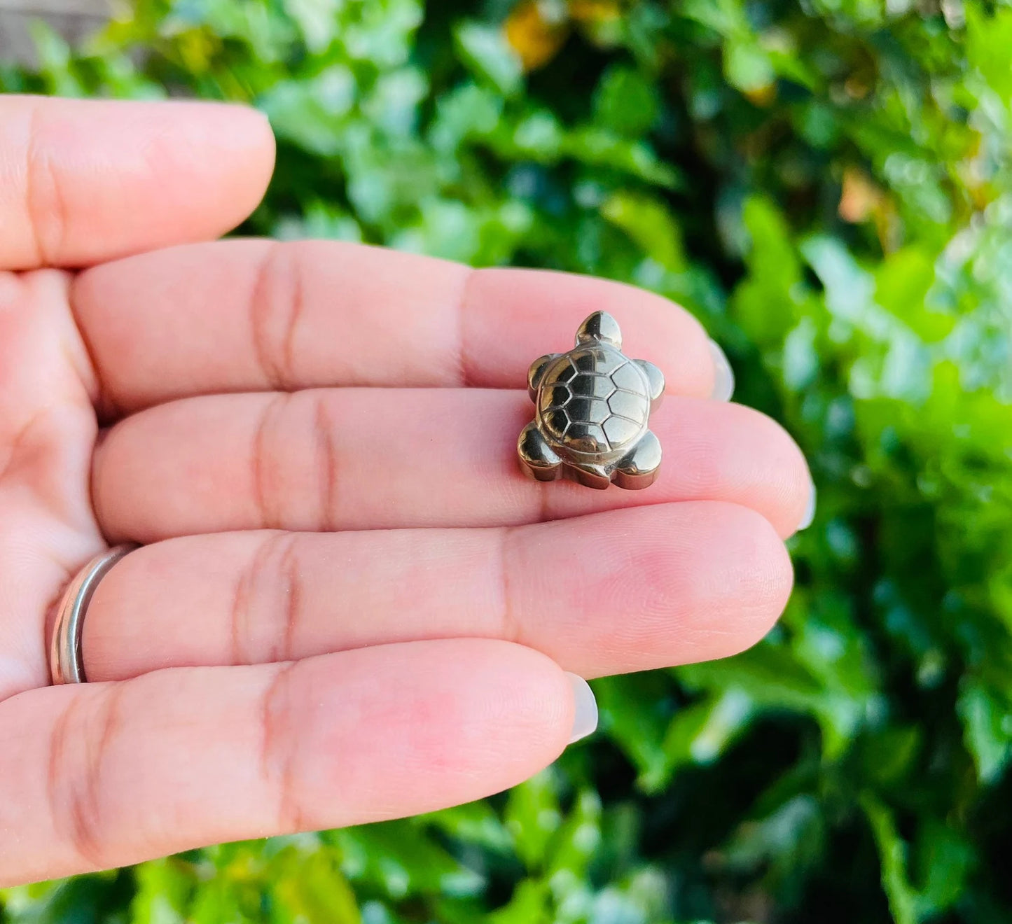 SahajHast Mini Pyrite Turtle – Good Luck Crystal Carving | Pocket Totem for Wealth & Protection - ART AKASHA STUDIO