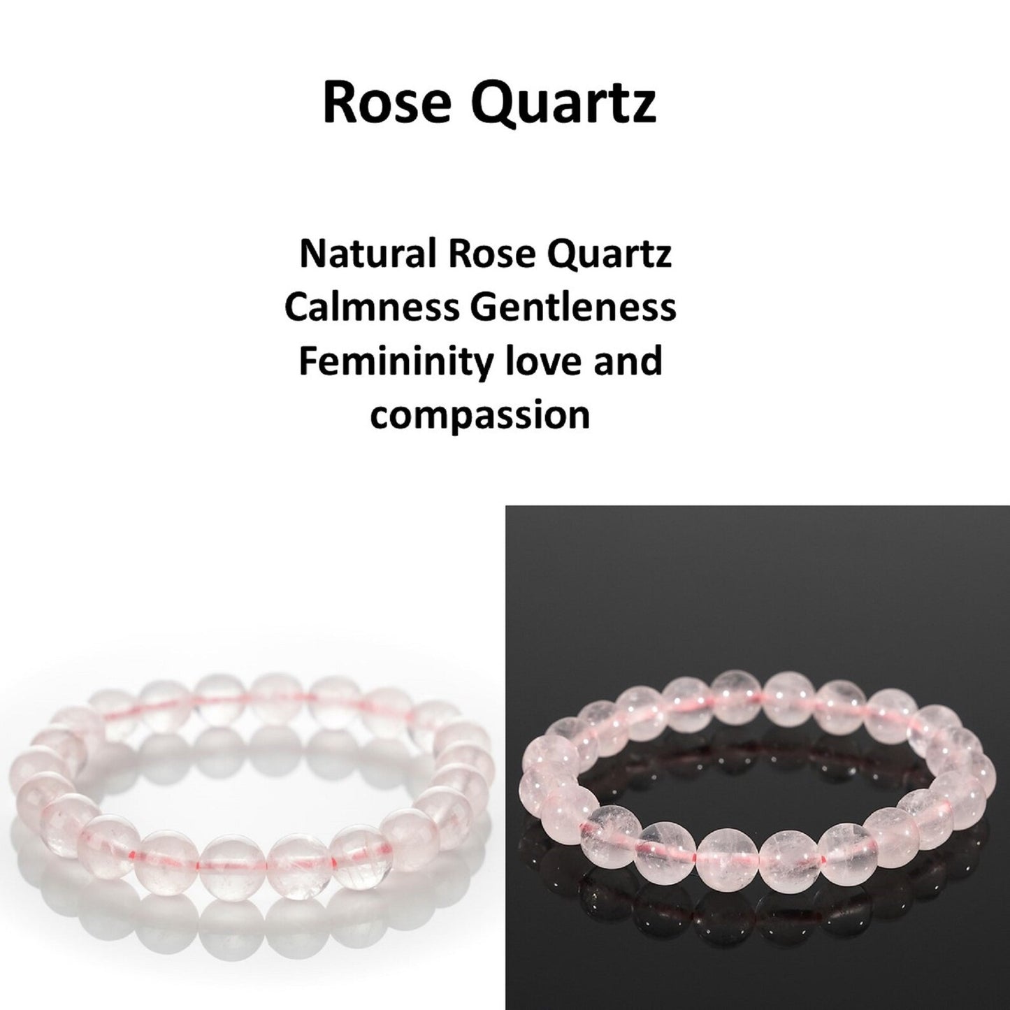 Rose Quartz Bracelet – Natural Handmade Gemstone Beads - ART AKASHA STUDIO