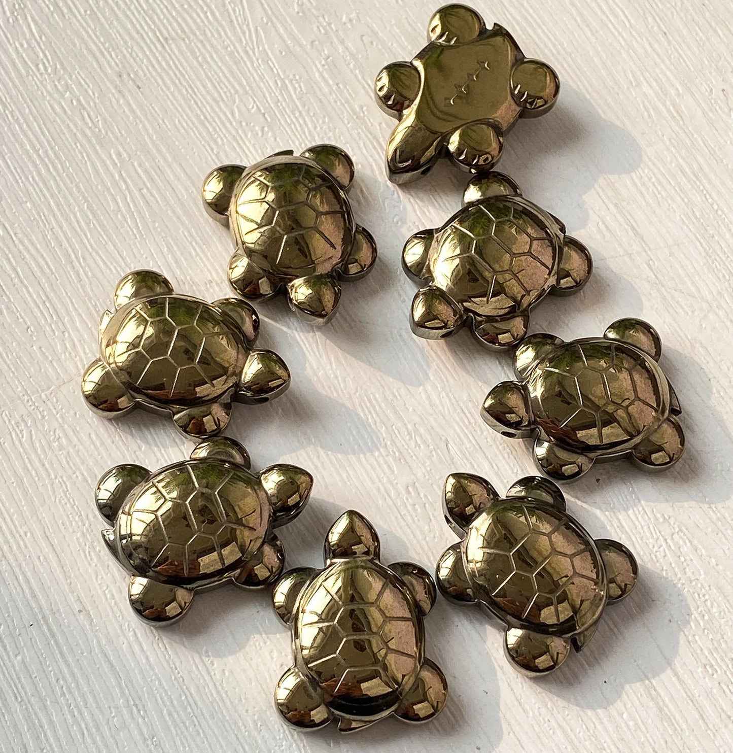 SahajHast Mini Pyrite Turtle – Good Luck Crystal Carving | Pocket Totem for Wealth & Protection - ART AKASHA STUDIO