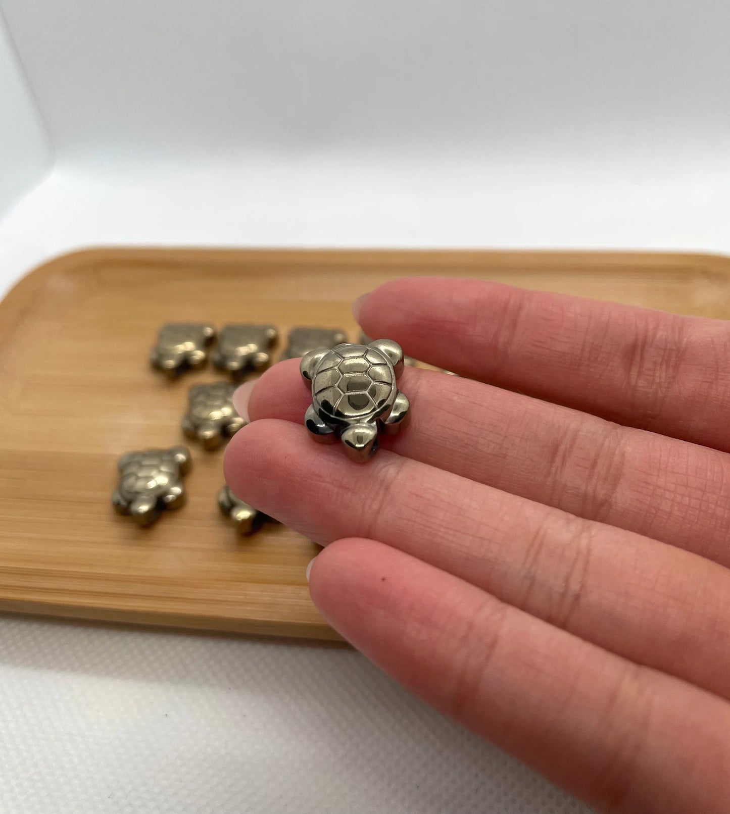 SahajHast Mini Pyrite Turtle – Good Luck Crystal Carving | Pocket Totem for Wealth & Protection - ART AKASHA STUDIO