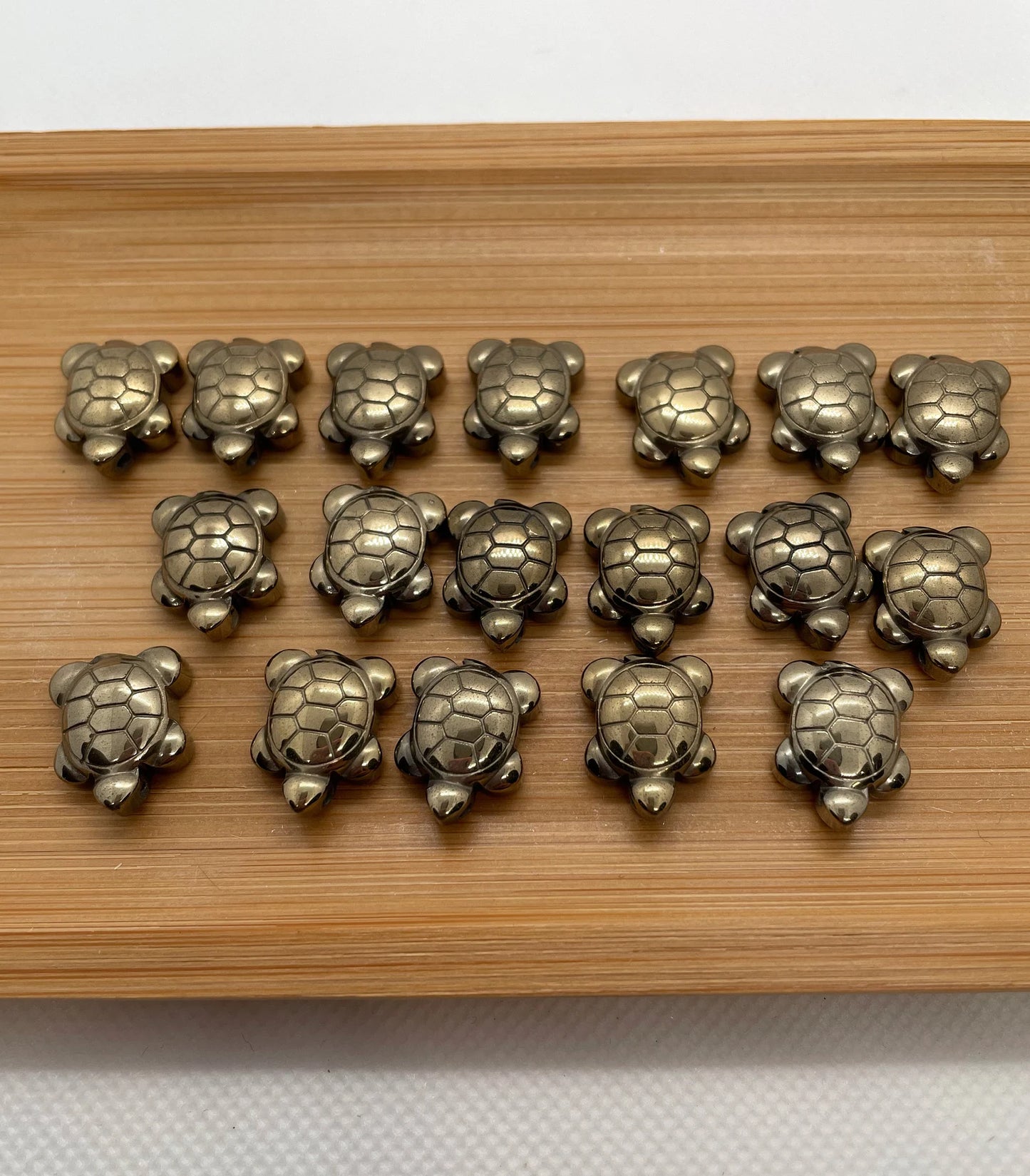 SahajHast Mini Pyrite Turtle – Good Luck Crystal Carving | Pocket Totem for Wealth & Protection - ART AKASHA STUDIO