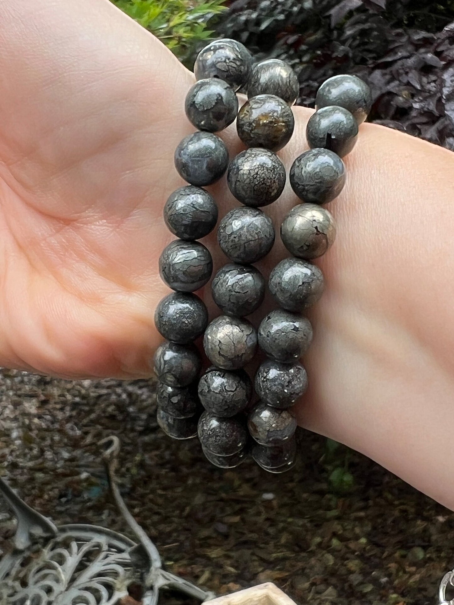 Pyrite Gemstone Bracelet – Handmade Protection & Abundance Stone - ART AKASHA STUDIO