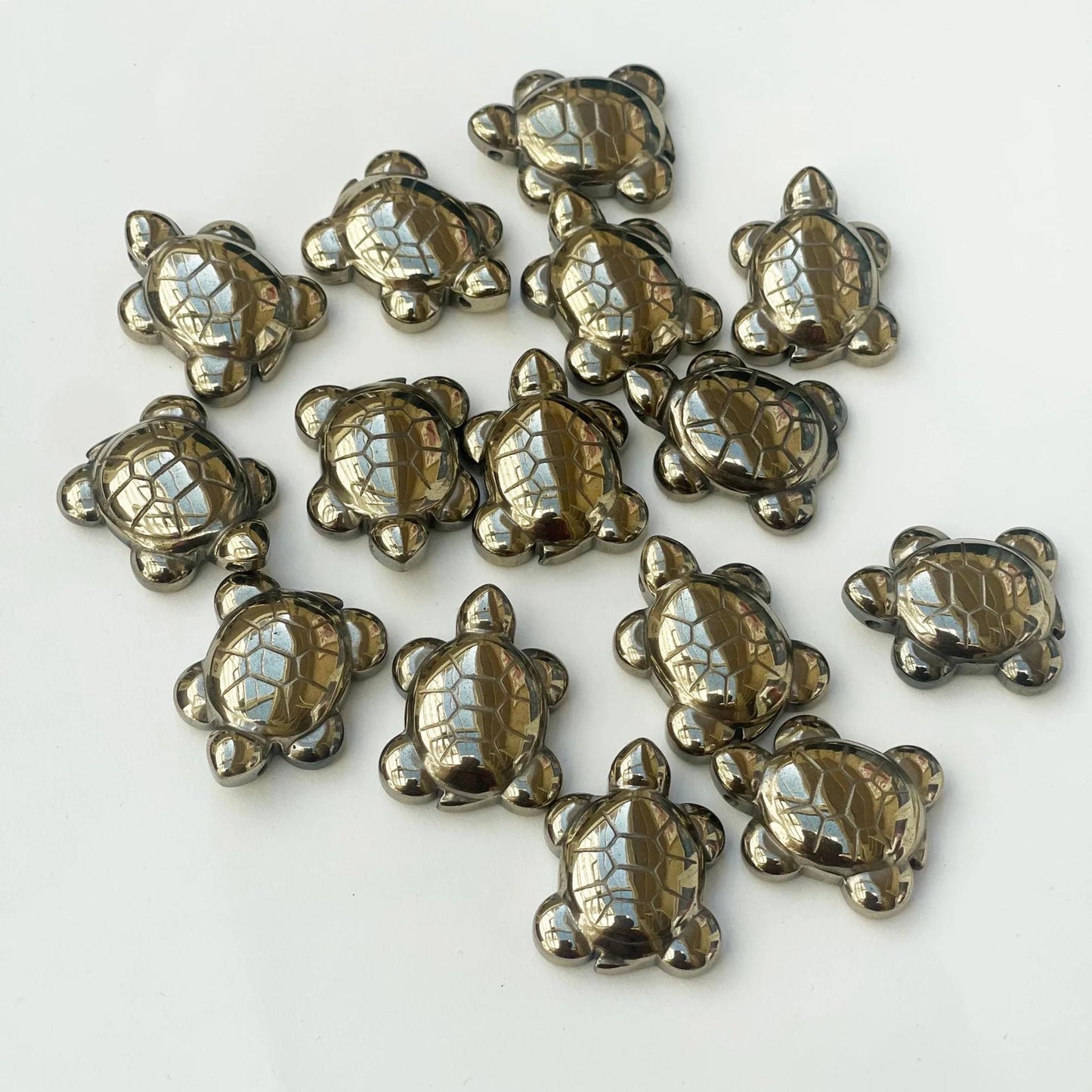 SahajHast Mini Pyrite Turtle – Good Luck Crystal Carving | Pocket Totem for Wealth & Protection - ART AKASHA STUDIO