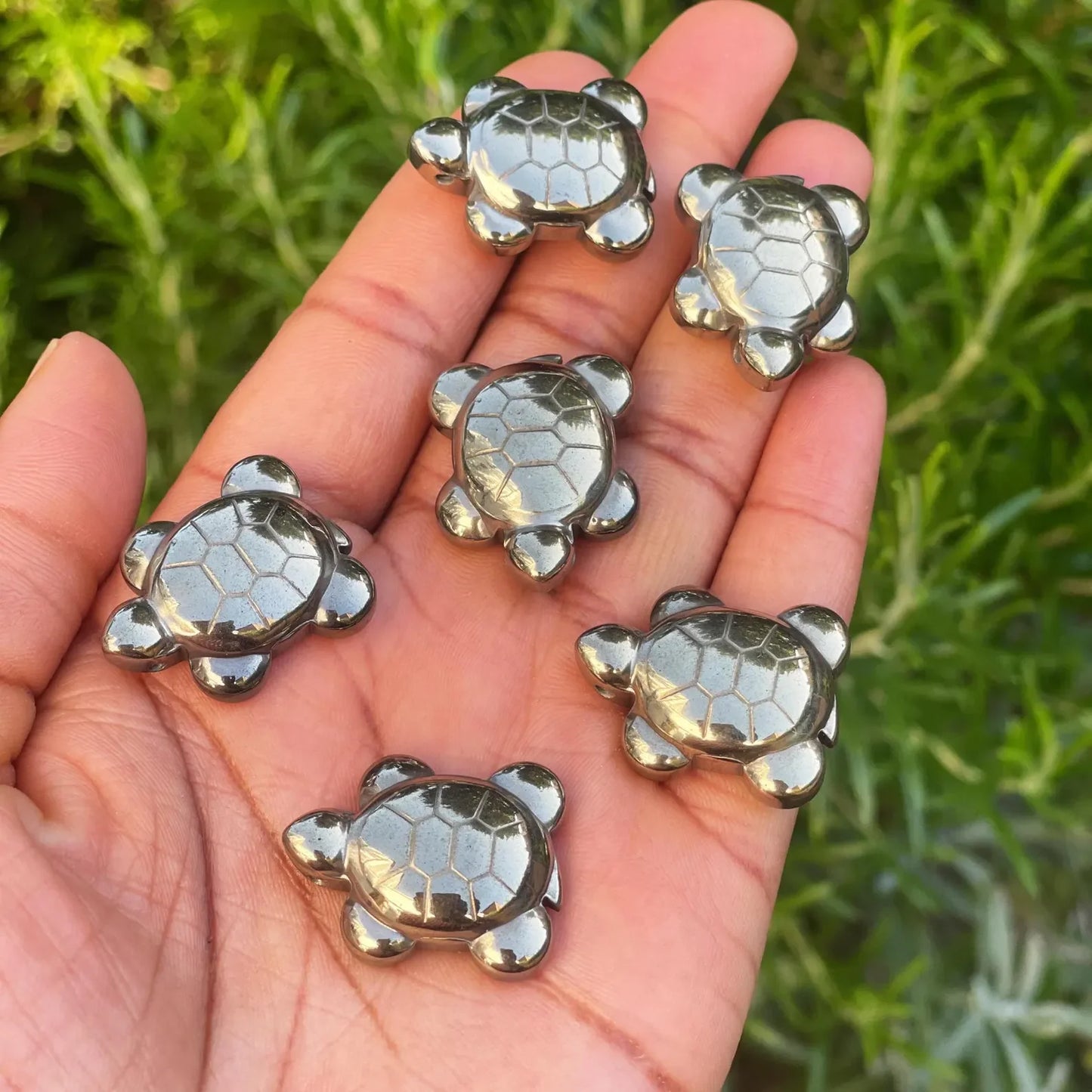 SahajHast Mini Pyrite Turtle – Good Luck Crystal Carving | Pocket Totem for Wealth & Protection - ART AKASHA STUDIO