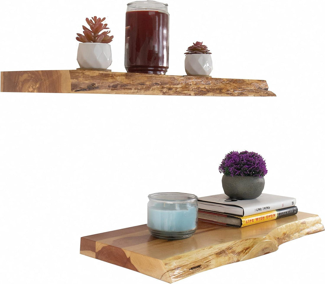 The Beauty of a Handmade Live Edge Wooden Shelf - ART AKASHA STUDIO
