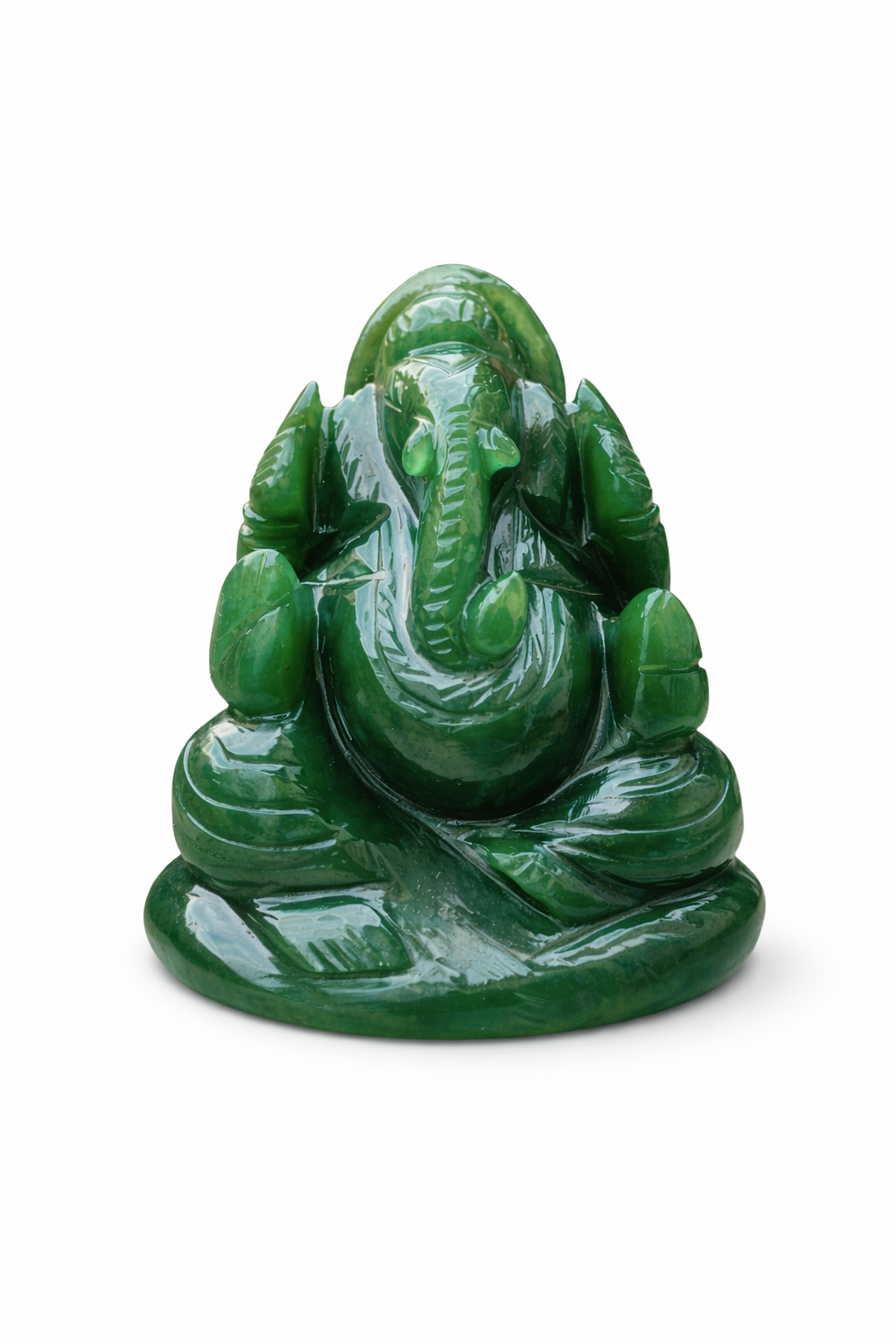 Green Aventurine Ganesh Statue – Hand Carved | 2–2.5 Inch | Approx. 200g - ART AKASHA STUDIO