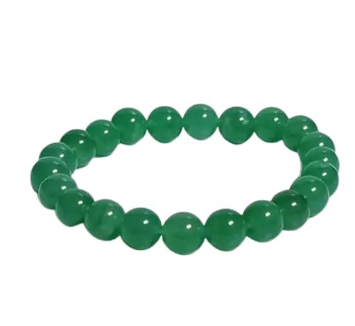 Natural Green Jade Bracelet | Certified 8mm Gemstone Bracelet for Men & Women | Luck, Prosperity, Harmony & Positive Energy