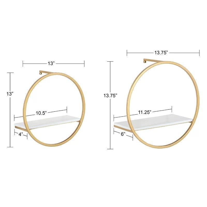 2 Piece Circle Metal Accent Shelf - ART AKASHA STUDIO