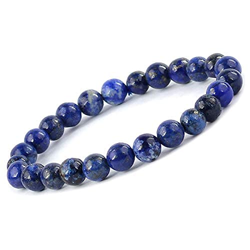 Natural Lapis Lazuli Bracelet | Certified 8mm Adjustable Gemstone Bracelet for Men & Women | Wisdom, Success, Healing & Positive Energy