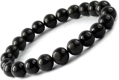 Natural Black Onyx Bracelet | Certified 8mm Adjustable Gemstone Bracelet for Men & Women | Healing, Protection, Success & Abundance