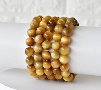 Natural Citrine Crystal Bracelet | Certified 8mm Gemstone Bracelet for Men & Women | Success, Prosperity & Positive Energy
