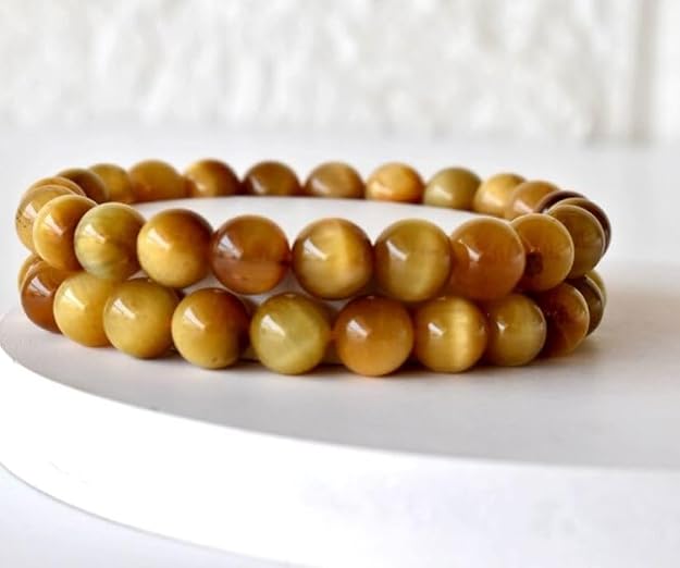 Natural Citrine Crystal Bracelet | Certified 8mm Gemstone Bracelet for Men & Women | Success, Prosperity & Positive Energy
