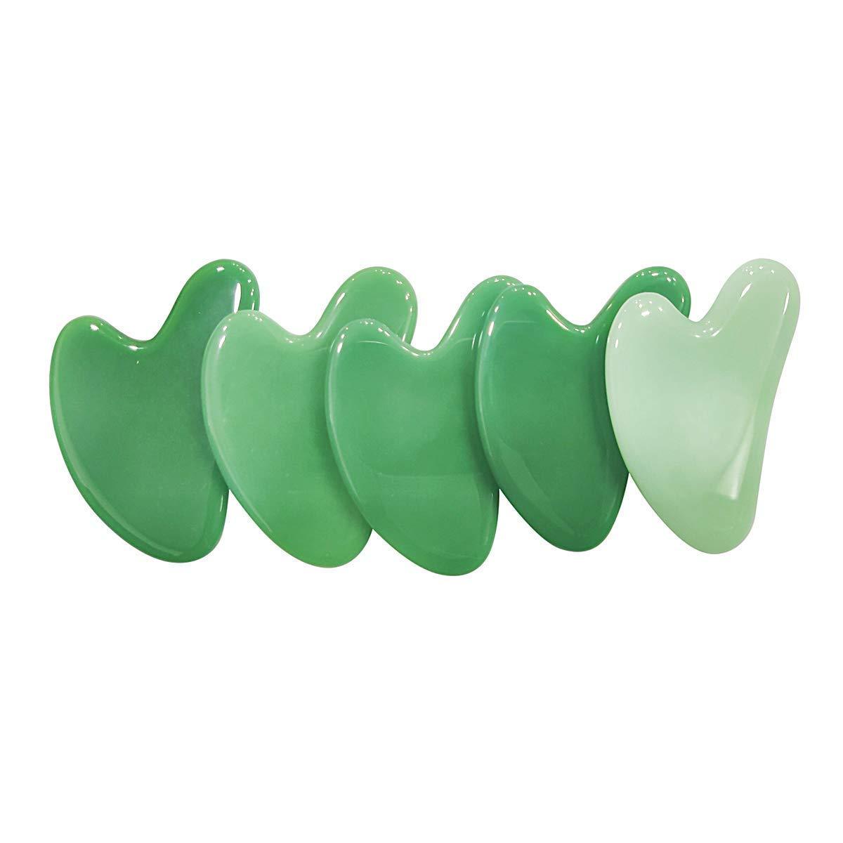 Sahajhast Gua Sha Facial Tool Green Aventurine Gua Sha Stone for Face Lifting Acupressure Lymphatic Drainage & Anti-Aging(Jade Gua Sha) - ART AKASHA STUDIO