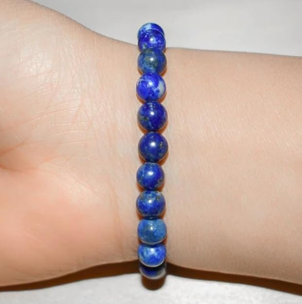 Natural Lapis Lazuli Bracelet | Certified 8mm Adjustable Gemstone Bracelet for Men & Women | Wisdom, Success, Healing & Positive Energy