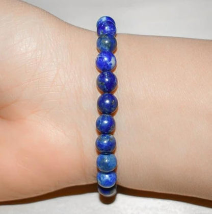 Natural Lapis Lazuli Bracelet | Certified 8mm Adjustable Gemstone Bracelet for Men & Women | Wisdom, Success, Healing & Positive Energy