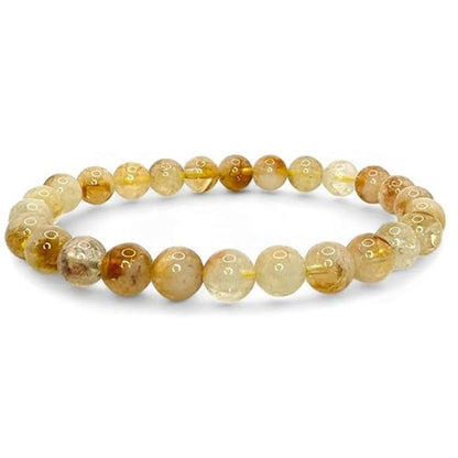 Natural Citrine Crystal Bracelet | Certified 8mm Gemstone Bracelet for Success, Prosperity & Positive Energy